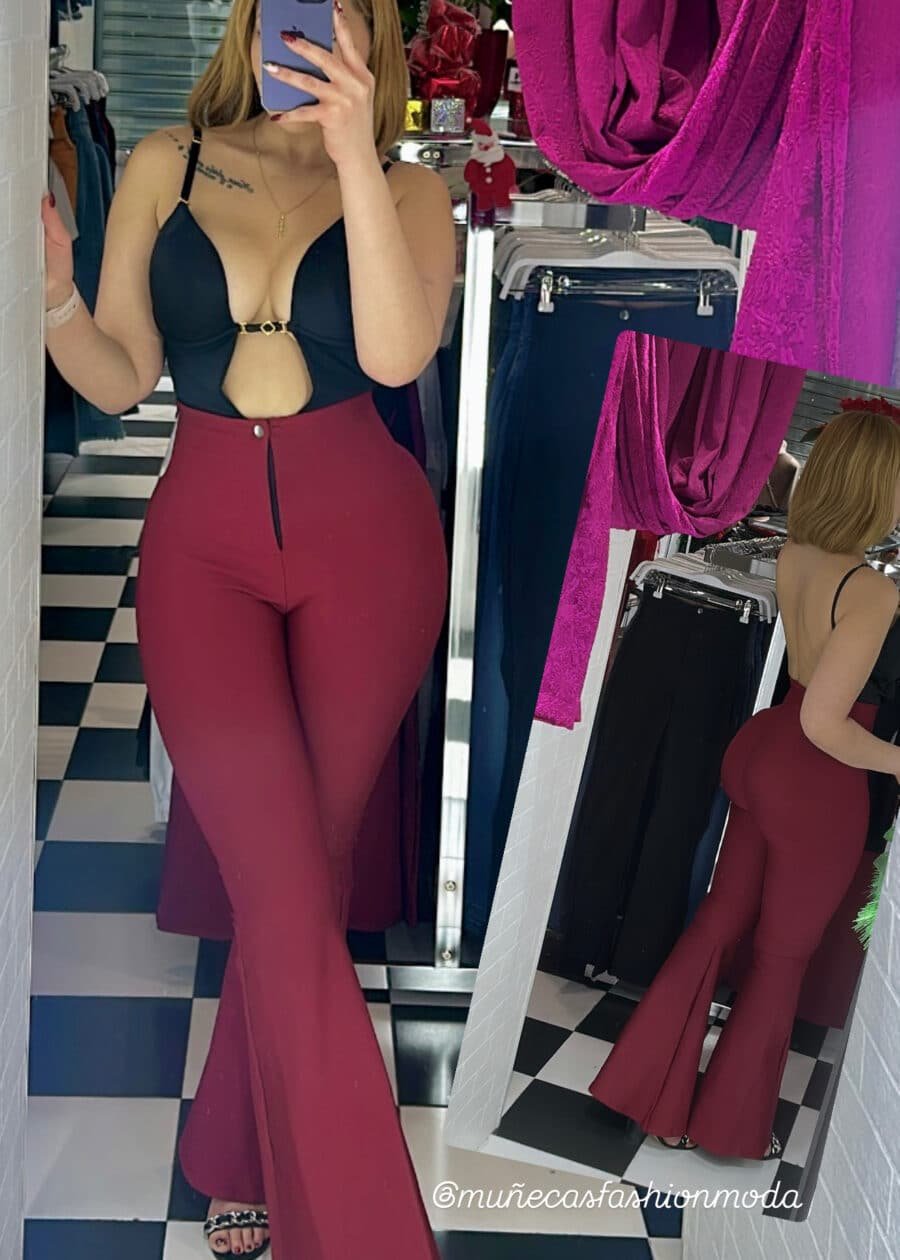 LEGGING CON FAJA - VINO TINTO, 2XL