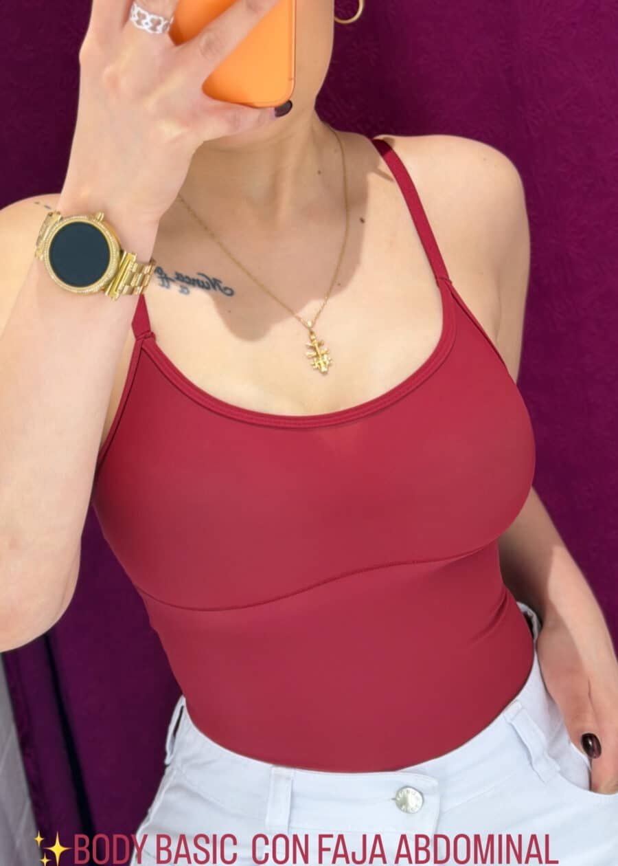 BODY CON FAJA BASIC VINO - VINO TINTO, L