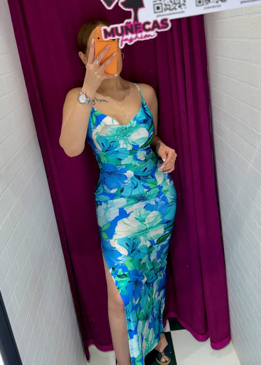 VESTIDO DEGRADADO AZUL - Azul, L