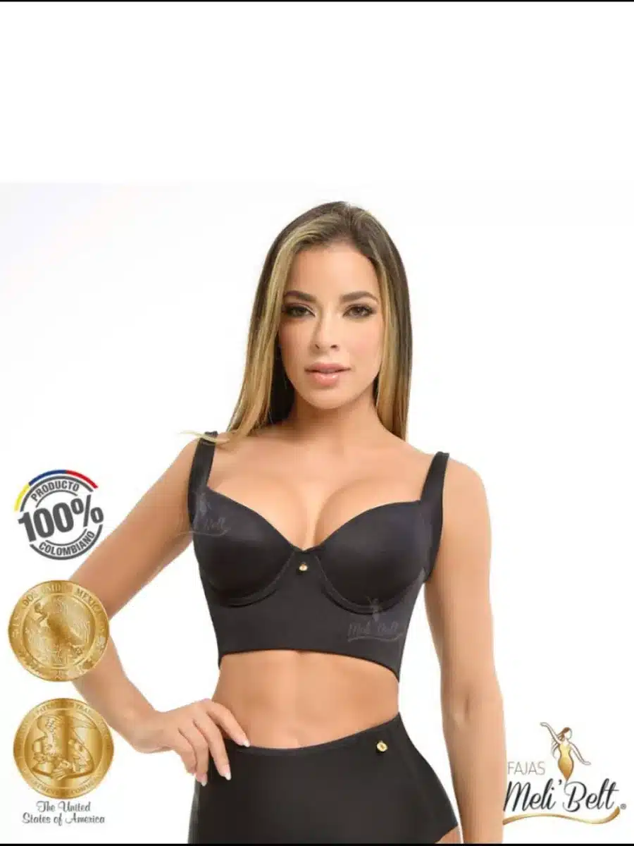 9002 - SUJETADOR CON FAJA - Negro, 2XL