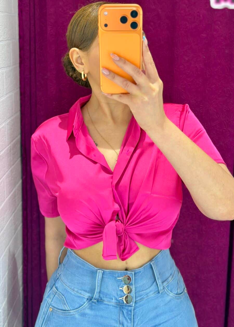 CAMISA SATINADA - Rosa, L
