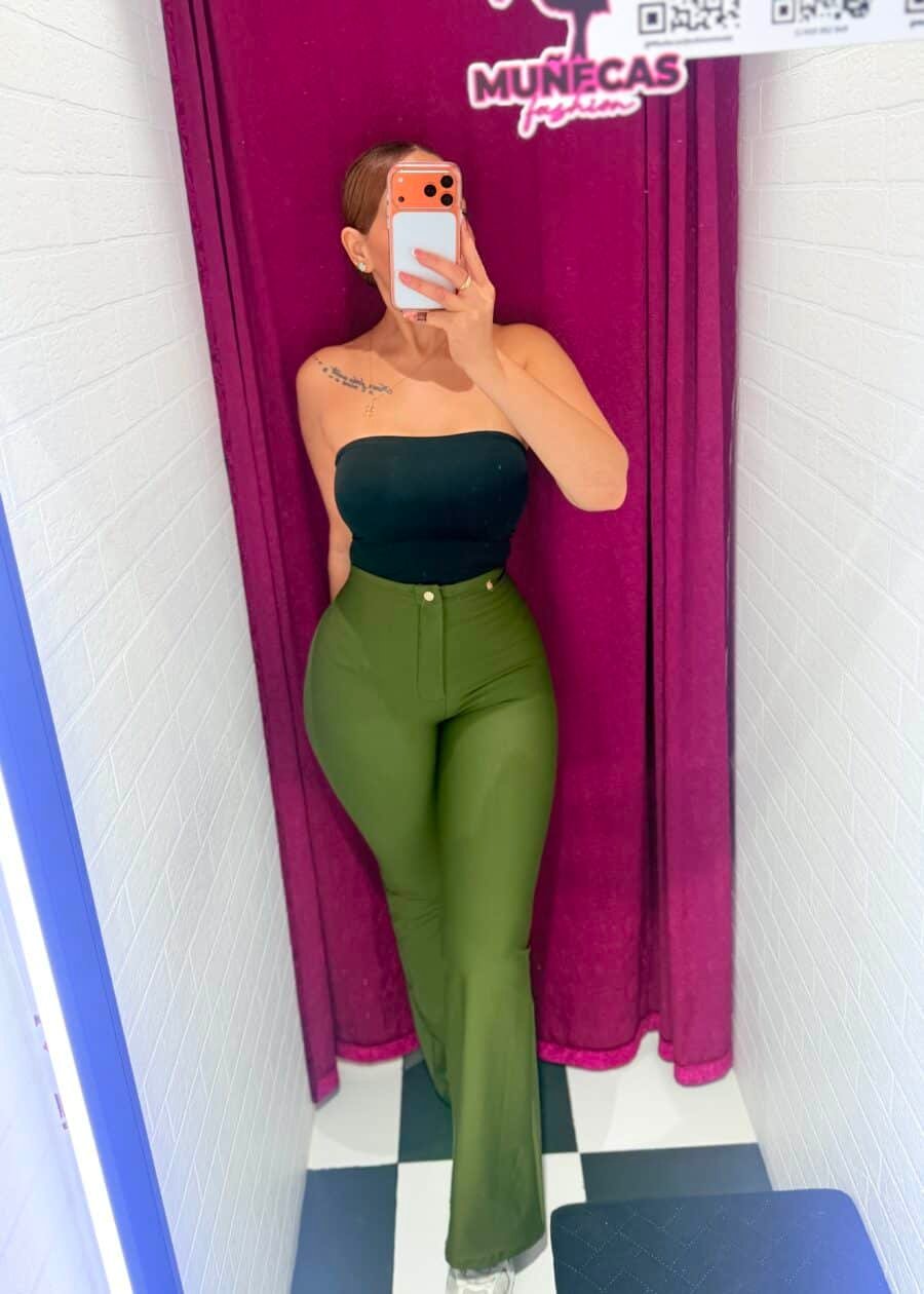 LEGGING CON FAJA - Verde oliva, S